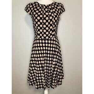 Wallis 50's Style Dress Womens 8 Black Polka Dot A-Line Belted (not Included)